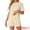 Beige, variant on Pajama Short Sleeve Lounge Set Elastic Shorts Sleepwear XS Beige