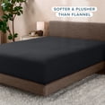 thumbnail image 3 of Bare Home Cozy Fleece Fitted Sheet - Extra Plush Polar Fleece - Deep Pocket Bed Sheet - Queen, Black, 3 of 7