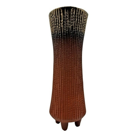 Bergamo Art 17 Inch Tall Modern Brown Ceramic Vase in Brown