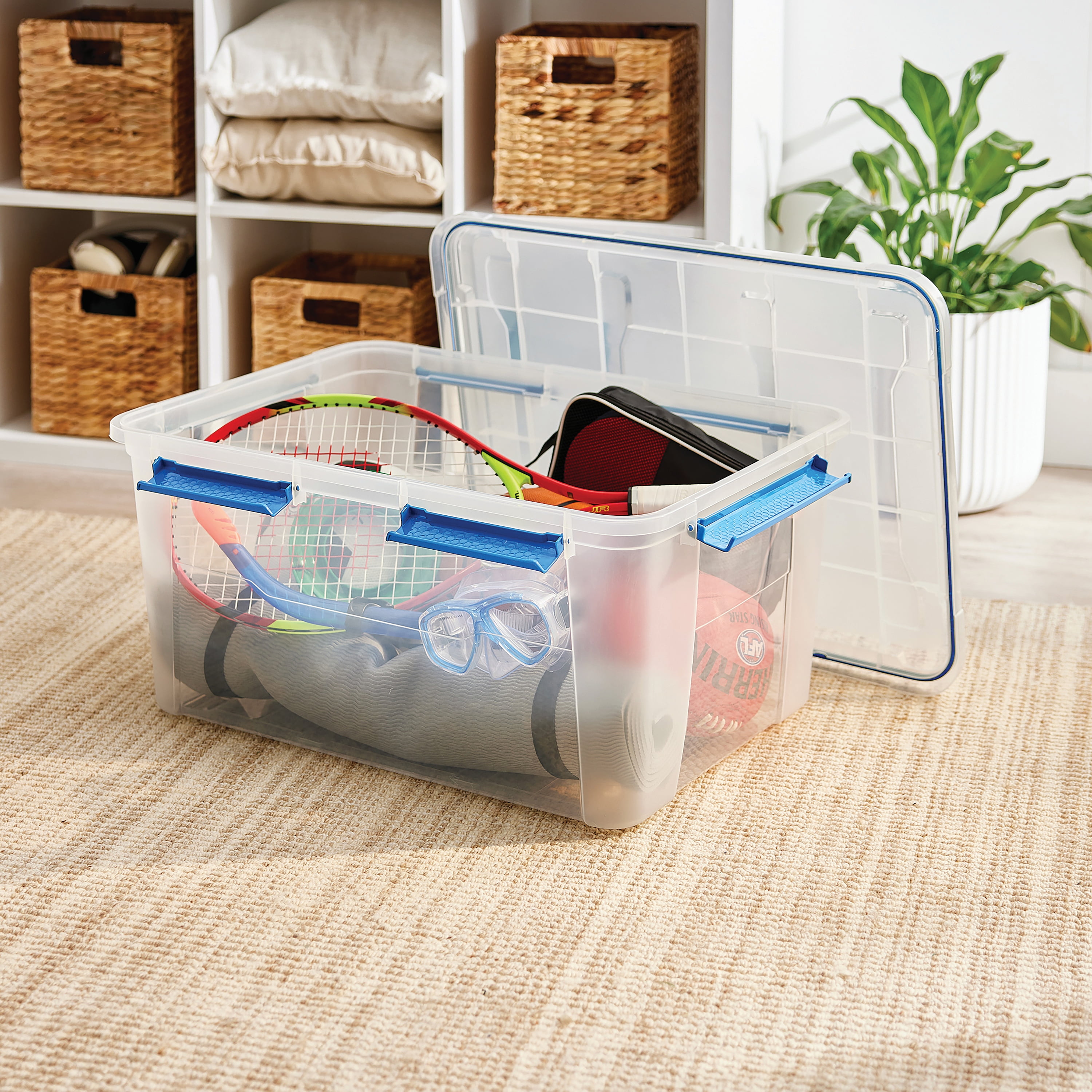 6 PACK - EZY STORAGE WATERPROOF 19.8Gal/79.3Qt/75L STORAGE BOX IP67
