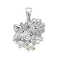 thumbnail image 4 of Sterling Silver Floral Pendant Necklace for Women with Enamel Daisies and Cubic Zirconia, Nature Inspired Spring and Summer Fashion Jewelry, 4 of 6