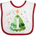 thumbnail image 3 of Inktastic 1st Birthday Green Christmas Tree with Yellow Star Boys or Girls Baby Bib, 3 of 4
