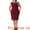 Burgundy, variant on DARING DIVA Plus Size Sheath Notched Neck Work Events Dress 1X Dark Blue