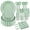Sage Green, variant on 350 Pcs Sage Green Paper Plates and Napkins, Sage Green Party Supplies Include Green Scalloped Plate Paper Napkin Cup Plastic Cutlery for Baby Shower, Wedding, Birthday