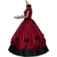 thumbnail image 3 of Women's Southern Belle Gothic Victorian Rococo Dress Elegant Tea Length Ball Gown, 3 of 5