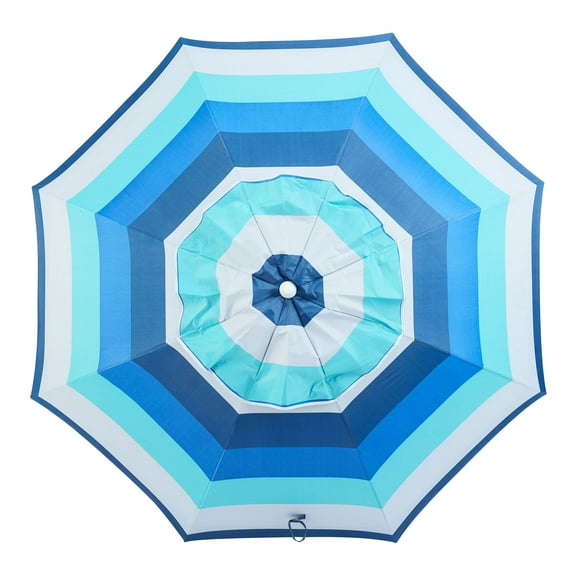 Mainstays 6' Blue Stripe Portable Beach Umbrella, UV Protection