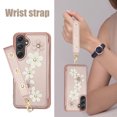 thumbnail image 2 of for Samsung Galaxy A14 5G 6.6-inch Crossbody Wallet Case, Women Flip Cover Flower Design PU Leather Kickstand Card Slots Wrist Strap Lanyard Purse Phone Case for Galaxy A14 5G 6.6-inch, Rosegold, 2 of 9