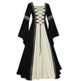 thumbnail image 2 of AOOCHASLIY Full Dress in Evening Women Casual Long Sleeve Splicing Solid Gothic Cosplay Dress, 2 of 5