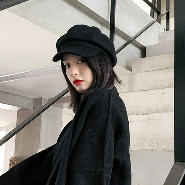 Gorra De Invierno Para Mujer Estilo Boina Coreana Newsboy Con Visera De  Lentejuelas, Color Rojo, Talla Única