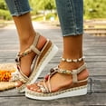thumbnail image 6 of Wedge Sandals for Women Wedge Open Toe Summer Daily Shoes Outdoor Indoor Fashion Casual Summer Boho Thick Heel Comfy Sandals Women Beach Shoes, 6 of 8
