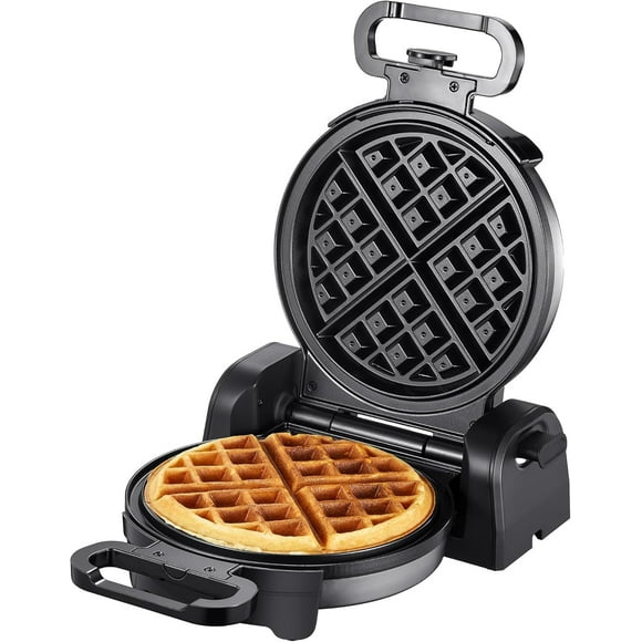 Waffle Maker, Belgian Waffle Iron with 180°Rotating Design, Non-Stick Plate, Cool Touch Handle, 1080W Fast Heating Waffle Machine for Breakfast, Snacks