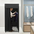 thumbnail image 2 of Modern Black Portable Dressing And Movable Fitting Room With 4 Universal Wheels, 2 of 15