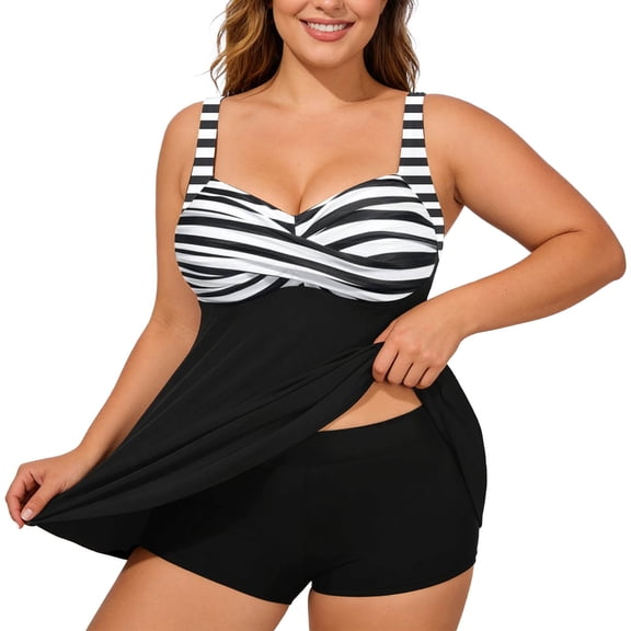 ZXLBBD Swimsuits for Women Plus Size Tankini Top Prints Swimwear with Adjustable Straps Cozy Comfort Bathing Suit Casual Vacation Beachwear