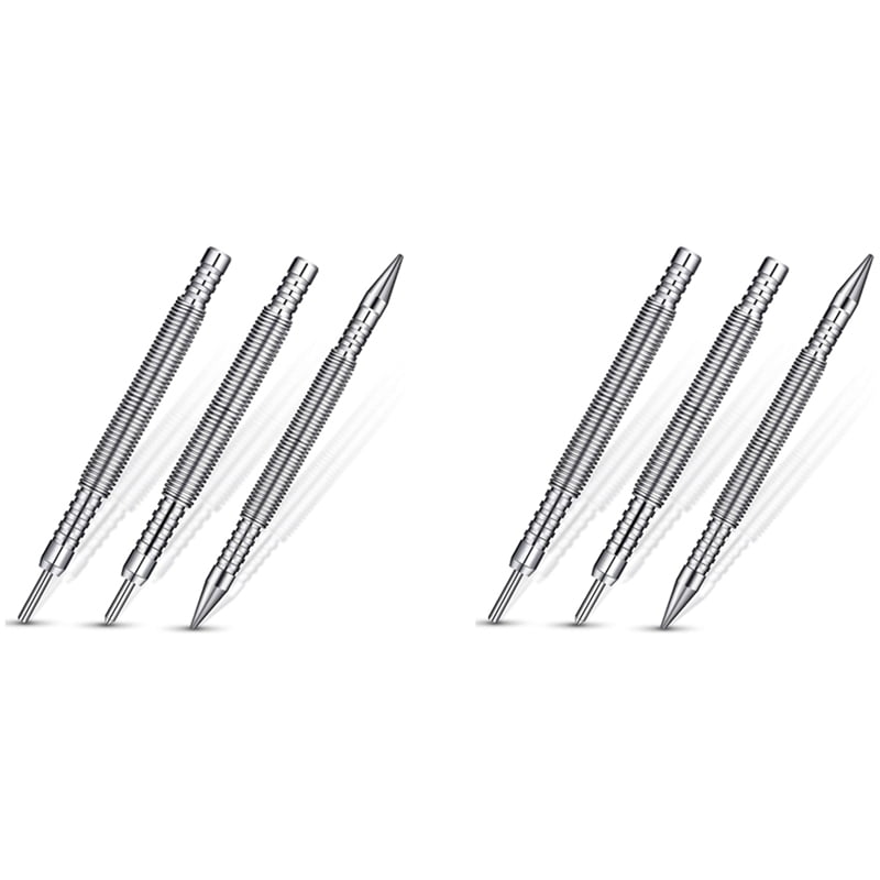 6 Pcs Nail Set and Hinge Pin Tool Center Punch Spring Loaded Nail Set