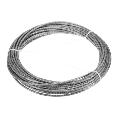 

Uxcell 5/32 (4mm) 50ft 304 Stainless Steel Cable Wire Rope 7 x 7 Strands PVC Coated Aircraft Wire