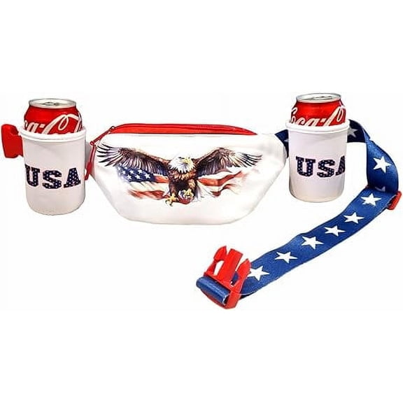 USA Eagle Merica Beverage Belt Fanny Pack Holster All American Classic Costume 4th of July