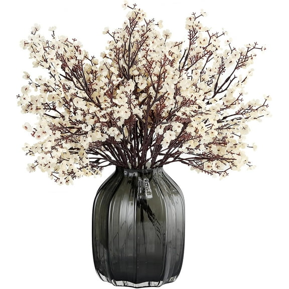 Babys Breath Silk Artificial Flowers 12 Bundle European Fake Plants Decor Fall Decoration Bouquets DIY Home Garden (Beige Brown-12pcs)