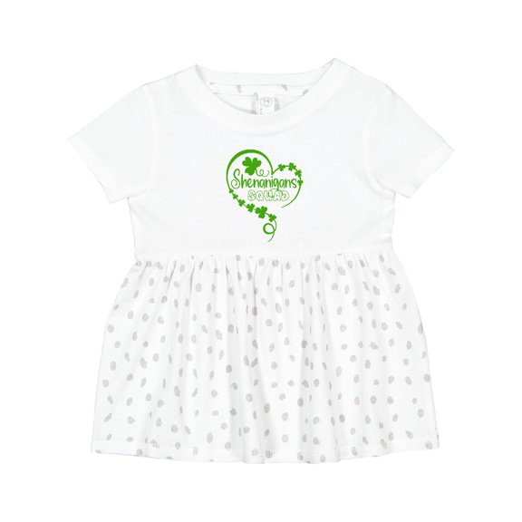 Inktastic Shenanigans Squad St. Patrick's Day Shamrock Heart Girls Baby Dress