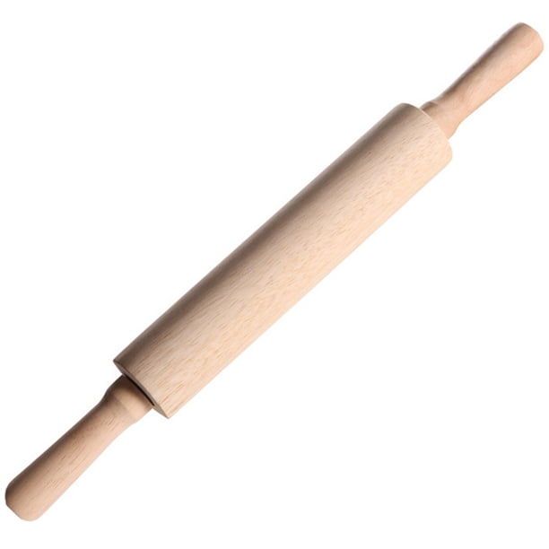 Rodillo para hornear masa de pizza de madera con mango Rodillo de madera Utensilio para hornear