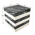 thumbnail image 5 of JONATHAN Y Felix 15.5" Contemporary Natural Marble Handmade Cube End Table, Black/White, MTB1101B, 5 of 7