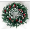 thumbnail image 1 of Corona de Navidad de plantas artificiales realista, imitación de abeto rojo y diseño de rama de pino (sin luces), 1 of 3