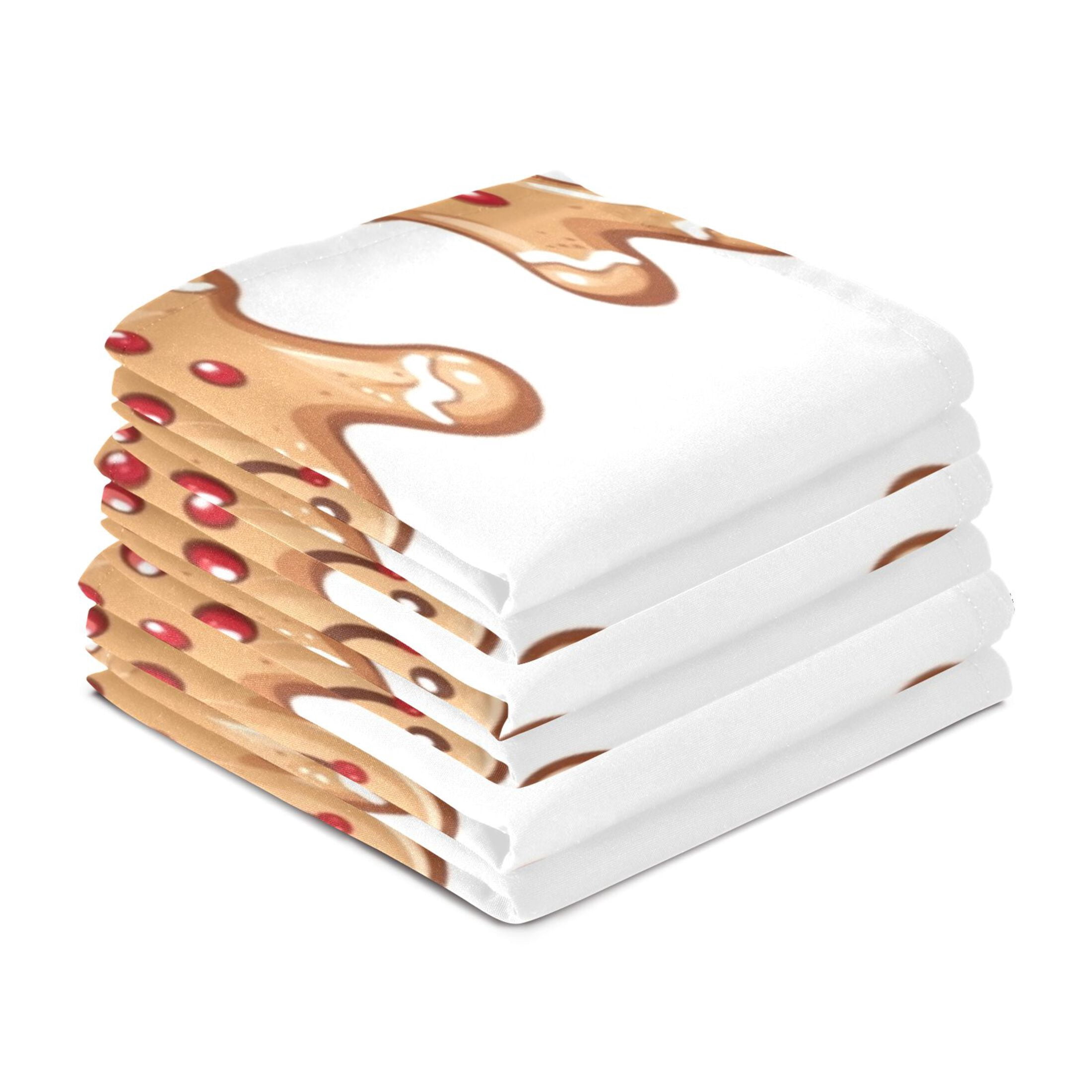 Kitchen Towel 28x18 Inches x6，Plate Towel, Decorative Towel, Napkin, Tea Towel Tea Towels For Kitchen Dish Cloths & Dish Towels The Christmas Gingerbread Man