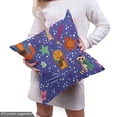 thumbnail image 5 of Ambesonne Animal Fabric by the Yard Upholstery, Funny Cartoon Zoo Star Lion, 1 Yard, Blue Violet and Multicolor, 5 of 5