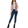 thumbnail image 2 of INSPIRE CHIC Women's Vest Button Front Sleeveless Faux Suede Utility Cargo Jacket with Pockets Pink S, 2 of 6