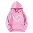 thumbnail image 4 of Bnwani Kids Hoodie Sweatshirt Boys Long Sleeve Fleece Casual Oversized Cute Solid Pocket Pink Size 8-9 Years, 4 of 4
