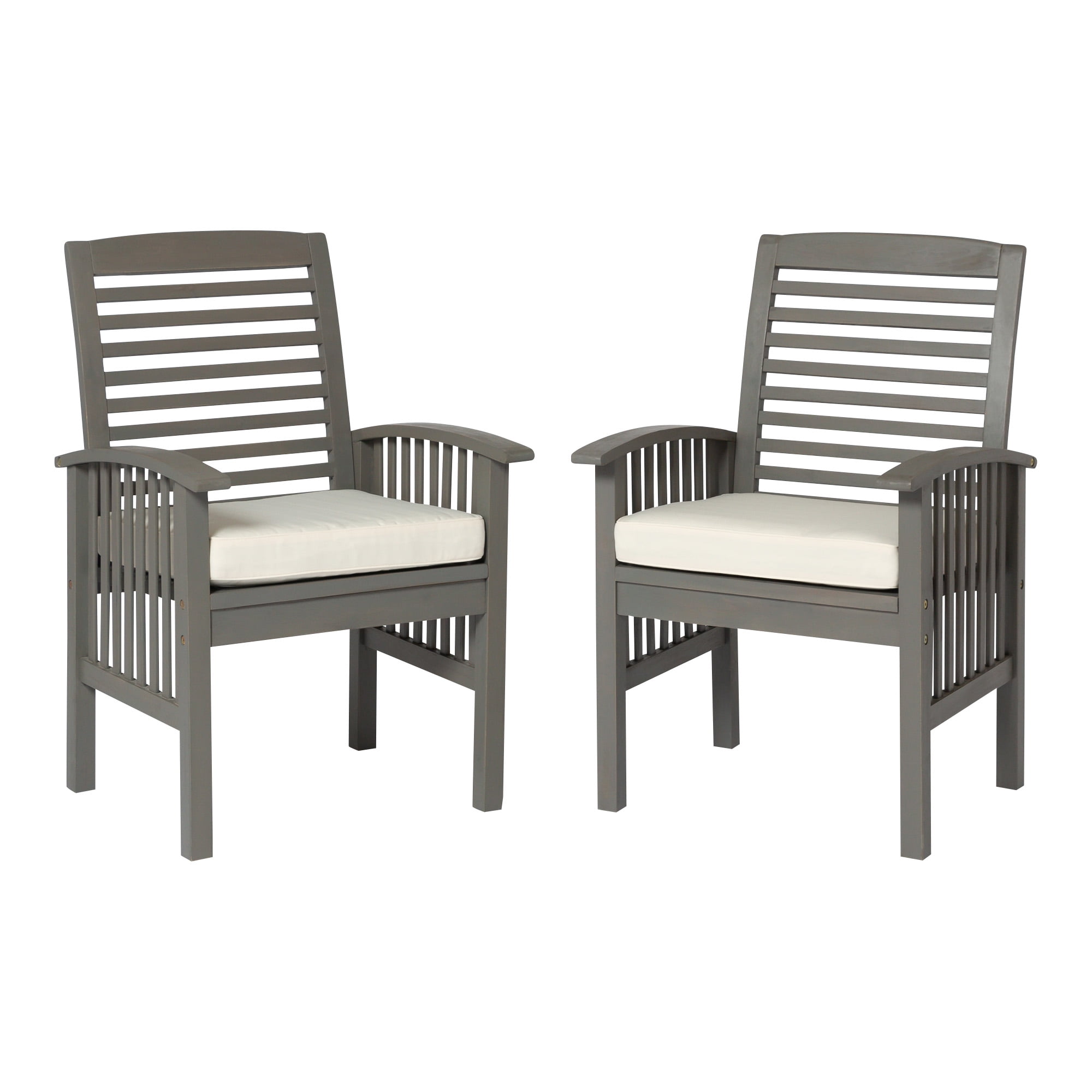 Manor Park Outdoor Dining Chair - Acacia Wood - Set of 2 - with Cushion - Grey