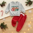 thumbnail image 2 of Toddler Baby Boy Fall Winter Clothes 6 12 18 24 Months 2T Crewneck Sweatshirt Long Sleeve Trucks Shirt and Pants Cute Boys Outfits, 2 of 7