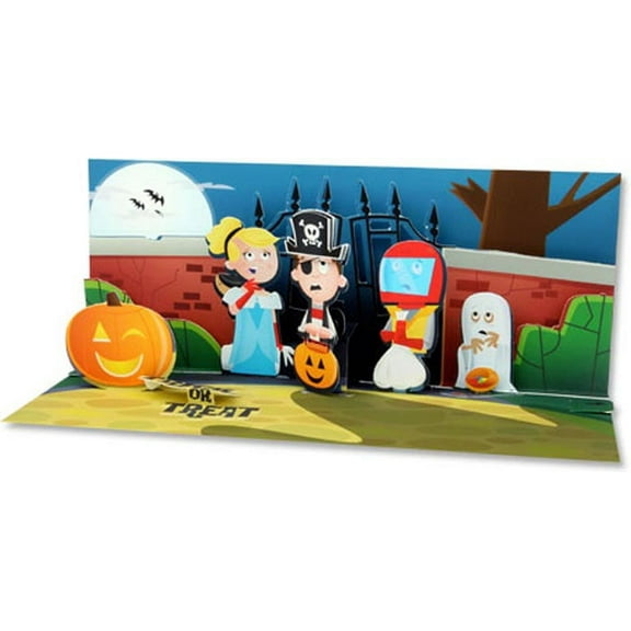Up With Paper Scaredy Kids Panoramic Pop-Up Halloween Card
