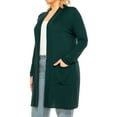 thumbnail image 2 of Women's Casual Plus Size Long Sleeve Loose Fit Solid Open Cardigan with Side Pockets, 2 of 6