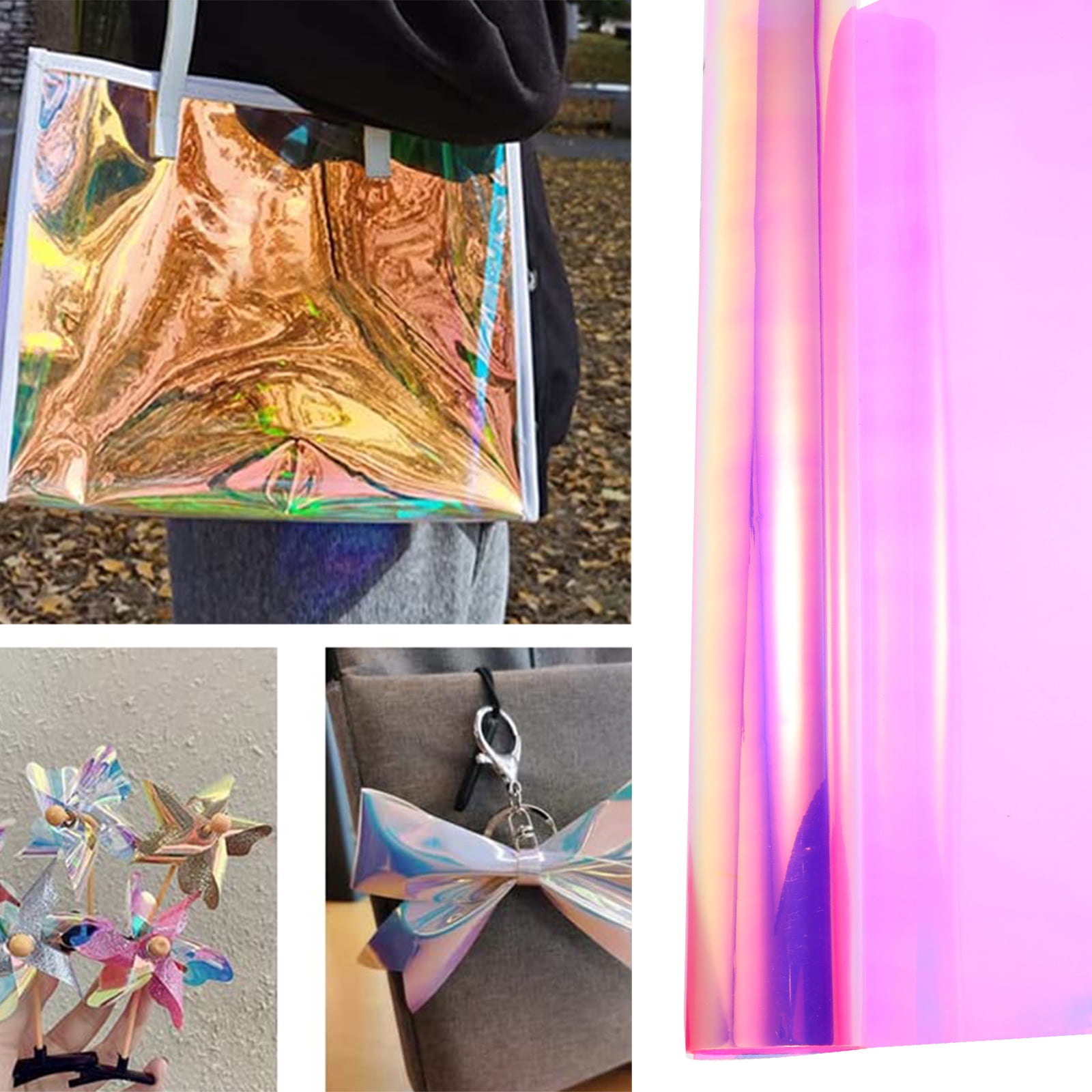 Masteelf 3 Sheets  of DIY Iridescent Film Fabric Decorative Fabric Simple Sewing Costume Materials