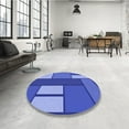 thumbnail image 4 of Ahgly Company Tapis Rond Lavable en Machine Intérieur Transitionnel Bleu Ciel, 3 Pieds Rond, 4 of 7