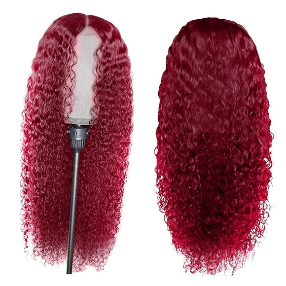 Fiudx Peluca de Cabello Humano Rizado, Peluca Frontal de Encaje Sin Pegamento, Elegante Peluca Trenzada, Fácil de Peinar, Uso Todo El Año, Ideal para Fiestas de Cosplay y Carnaval, Cómoda Red de Rosa