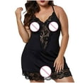 thumbnail image 4 of Puntoco Plus Size Nightdress Clearance,Women Plue Size Lace Underwear Suspender Skirt Nightdress Black XXL, 4 of 5