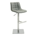 thumbnail image 2 of HOMCOM Vintage PU Leather Bar Stool with Stainless Steel Base, Adjustable Counter Height Bar Chair Swivel Barstool with Back, Footrest, Grey, 2 of 9