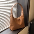thumbnail image 4 of Bolso de hombro minimalista para mujer bolso diario de cuero PU para axila para damas (marrón), 4 of 9