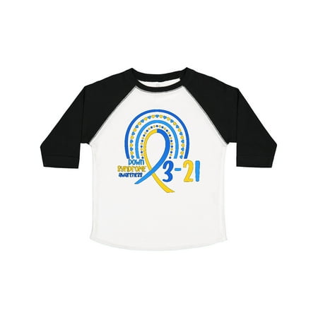 

Inktastic 3-21 World Down Syndrome Day Blue and Yellow Rainbow Ribbon Gift Toddler Boy or Toddler Girl T-Shirt