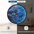 thumbnail image 5 of Indoor 12' Voice-Activated Luminous Decoration Wall Clock With LED Night Light Blue Roses, 5 of 8
