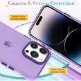 thumbnail image 4 of for iPhone 14 Pro Max Case Cute Crystal Luxury Back Clear & Matte Bumper Silicone Shockproof Protective Case for Girls Women + Screen Protector iPhone 14 Pro Max Case -Purple, 4 of 12