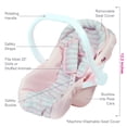 thumbnail image 5 of Adora Creative Pastel Pink Doll Car Seat Carrier -Removable Cover, Machine Washable,Fits Most Dolls,Plush Animals Up to 20 for Ages 2 and Up - Pastel Pink Hearts (White Handle), 5 of 5