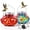 Red&Blue, variant on Blue Hand Blown Mason Jar Hummingbird Feeder, Top Fill Outdoor Hanging Glass Nectar Feeder with 4 Flower Feeding Ports, Built-in Ant Moat, Bee Proof & Leak Proof Design, Easy Clean Bird Feeding Stati