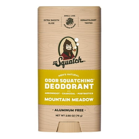 Dr. Squatch Mountain Meadow Aluminum Free Natural Deodorant Stick for Men, 2.65 oz