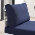 thumbnail image 6 of Modway Harmony Modern Fabric & Metal Outdoor Patio Armless Chair in Navy/White, 6 of 6