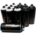 thumbnail image 3 of Montana BLACK 400ml Set of 12 Graffiti Street Art Mural Spray Paint (Black & White), 3 of 3