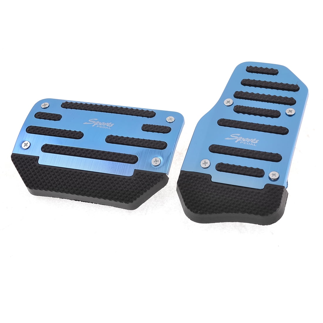Automatic AT Auto Car Gas Brake Metal Pedal Covers Blue Black 2 Pcs
