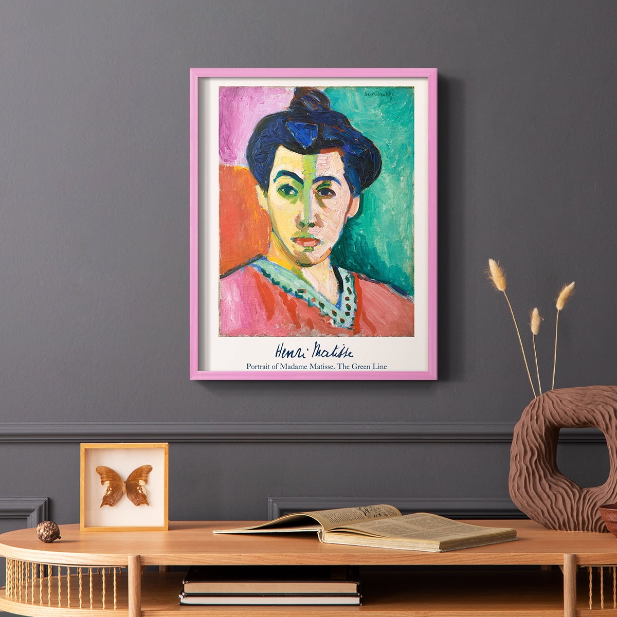 Matisse DIII Framed Print in Pink Solid Wood Framed Print No Nail Hanging