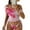 Pink, variant on Levmjia Women's Bikini Set Floral Print Short Sleeved Outerwear Cover Up High Waisted Swimwear Tummy Control Quick Dry Beach Vacation Party Swimsuit